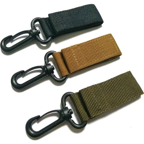 Outdoor Tactical Nylon Webbing Carabiners Hook Multifunctional Military Fans Key Chain Tactical Accessory Belt Quickdraw