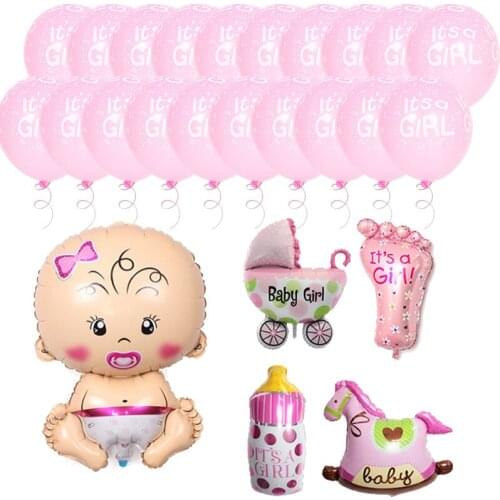 Baby Shower Balloons 25PCS Girl Boy Gender Reveal Party Ballon Birthday Party Decorations Kids Globos Letras Foil Balloons Blue