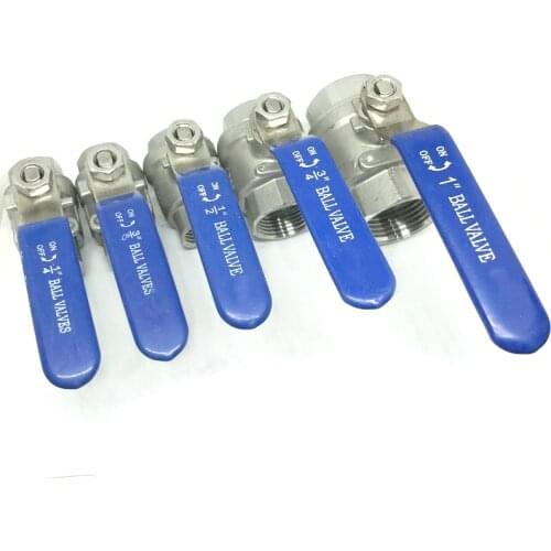Female Straight Two-pieces Full Ports 304 Stainless Steel Ball Valve SS304 BSP 1/4" 3/8" 1/2" 3/4" 1"