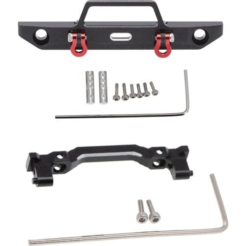 1/24 RC Crawler Car Upgrade Parts Metal Front Bumper and Bumper Mount Accessories for Axial SCX24 90081