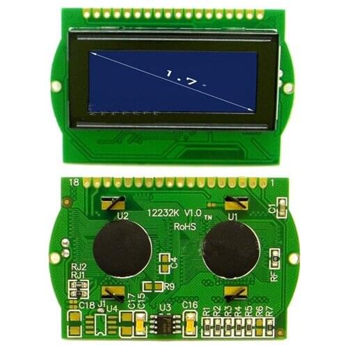 18PIN Parallel 12232K LCD Graphic Module SED1520 Controller 3.3V 5V Blue Backlight White Word