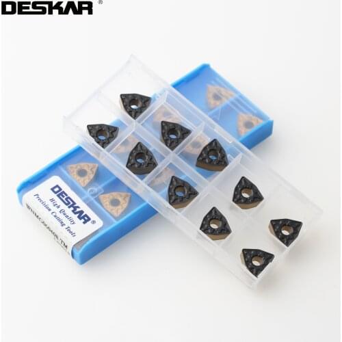 10PCS DESKAR WNMG060404 WNMG060408 TM LF9218 Two-color Carbide Inserts CNC Lathe Cutting WNMG Turning Tools For Metal Machine