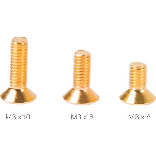100pcs YFS 12.9 Grade Gold M3 Screw M3x6 M3x8 M3x10 M3x12 M3x14 M3 6mm 8mm 10mm 12mm 14mm Countersunk Hexagon Screw for FPV part