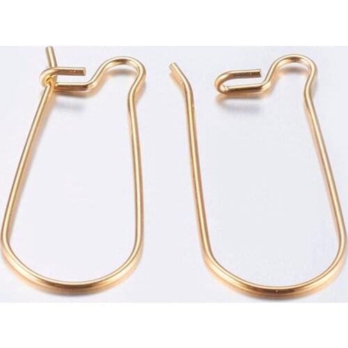 100pcs 304 Stainless Steel Hot Party Hooks Earrings Women Fashion Trendy Hoop Earrings Clasps Circle , 25x10.5x2.5mm; F60