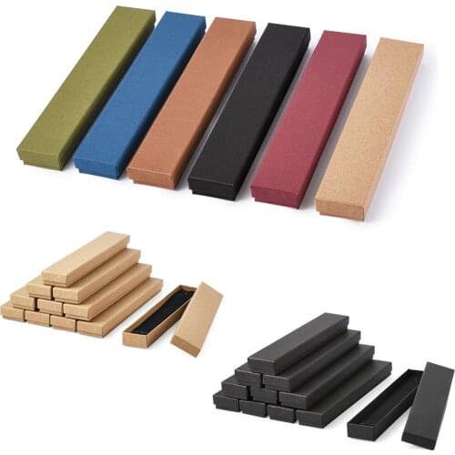12pcs Set Cardboard Boxes Carton Packaging Gift Jewelry Box for Bracelet Necklace Jewelry Organizer Storage 21x4x2cm Rectangle