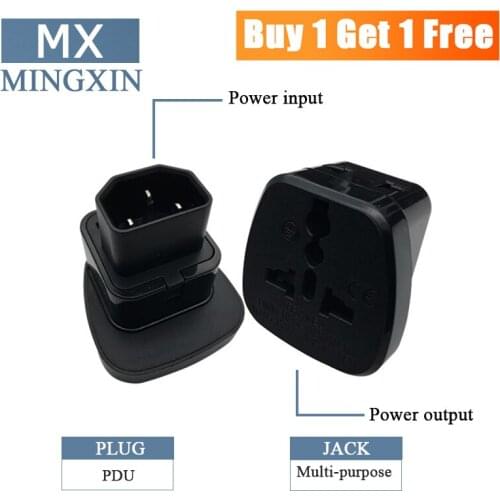 1to2 JORINDO IEC 320 C14 Plug to Universal Power Converter Adapter with Shutter Security UPS APC PDC IEC-320 C14 input