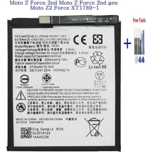 1x 2730mAh HD40 SNN5987A battery for Motorola Moto Z Force 2nd Moto Z Force 2nd gen Moto Z2 Force XT1789-1 Smartphone + Tools