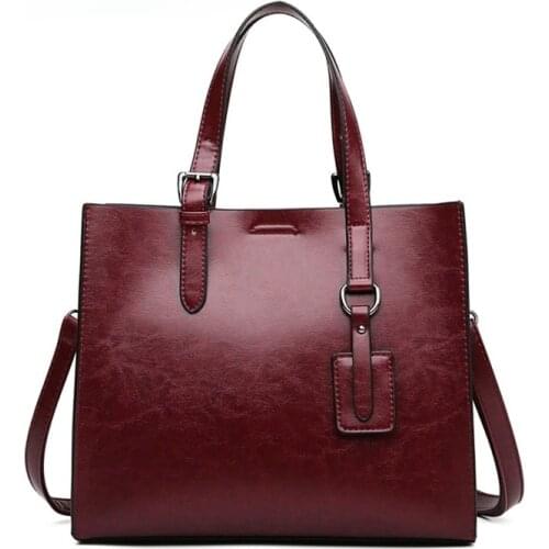 2021Soft Leather Women Handbag Large Capacity Women Crossbody Bags Vintage Shoulder Bag Designer Brand Tote Bags for Women