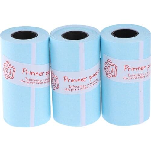 3Rolls Printable Sticker Paper Roll Direct Thermal Paper with Self-adhesive 57*30mm for PeriPage A6 Pocket PAPERANG P1/P2