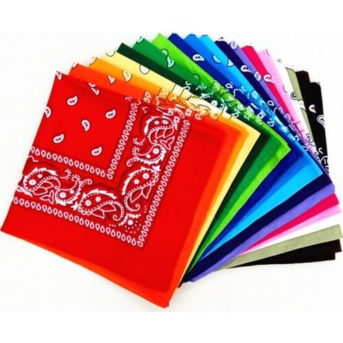 3PCS Outdoor Bandana Square Scarf 55cm*55cm Black Red Paisley Headband Printed For Women/Men/Boys/Girls