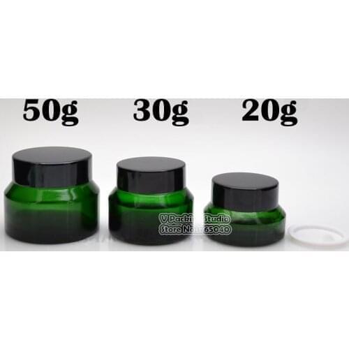 30g/ml Transparent Clear Green empty cosmetic cream jar bottle cream cap/Sub bottle/cosmetics Green Bottle glass 200pcs/lot