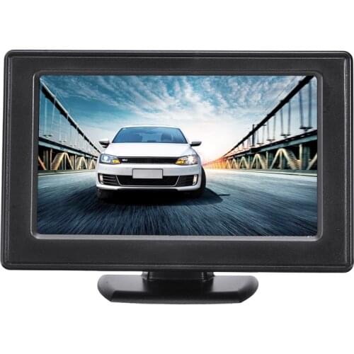 4.3 Inch LCD Car Monitor Display Reverse Camera Parking System Mini HD LCD Audio Video Security Tester Camera Monitor+Cable