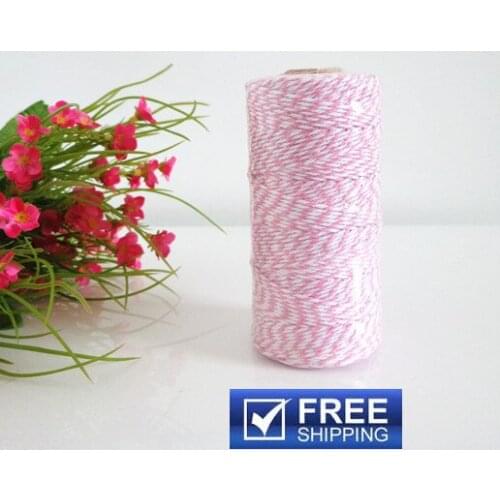 5 Spools (110yard/spool) DIY Gift Wrap Scrapbooking White and Light Pink Cotton Bakers Twine-Pick Colors-12 ply Cords String