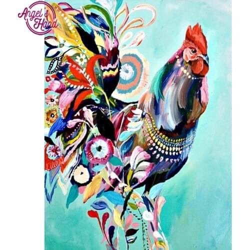 5D DIY Diamond embroidery colorful chicken diamond painting Cross Stitch full square Rhinestone mosaic home decoration