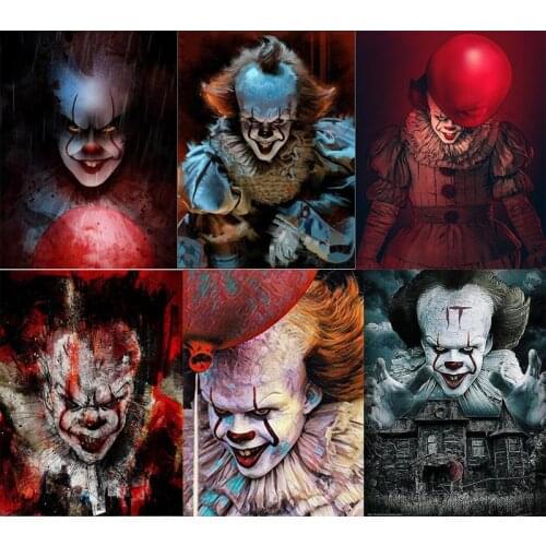 5D Diamond Embroidery Cartoon Full Rhinestone DIY Diamond Painting Horror clown zombie Diamond Mosaic icon Decoration Gift FZ696