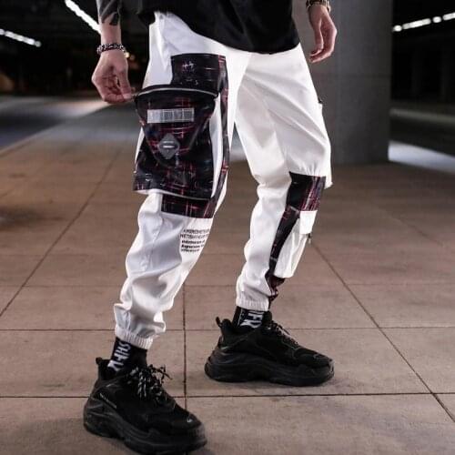 Men Vintage Cargo Pants Mens Hiphop Khaki Pockets Joggers Pants Male Korean Fashion Sweatpants Winter Overalls