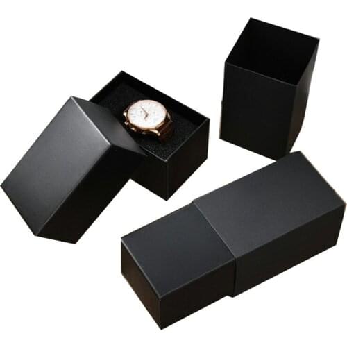 Black Rectangle Jewelry Organizer Box Engagement Watch For Pendants Hard Paper Lipstick Paper Boxes Party Gift Packaging Box