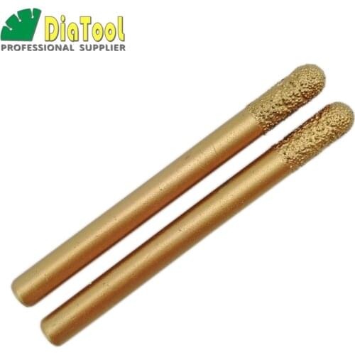 SHDIATOOL 2pcs 8/20mmX90mm Cylinder Ball-end CNC STONE Engraving Bits CNC Tool Stone Carving Tools Diamond Burrs End Mill Cutter