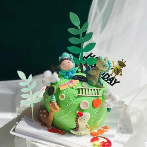 Dinosaur Party Cake Topper Decor For Kids Happy Birthday Boy Dinosaur Cake Decoration Party Supplies Baking Lovely Gifts