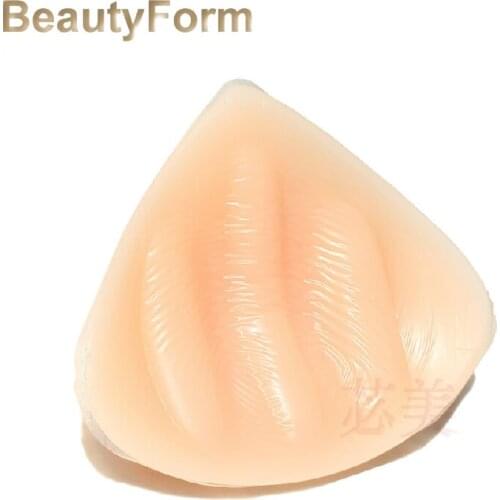 634g Breathable groove triangle breast cancer Silicone Breast Forms Prosthesis Mastectomy Only One Piece