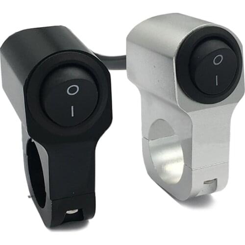 7/8in Motorcycle Handlebar Headlight ON/OFF Switch Scooter ATV Aluminum Alloy 2-Wire Black Light Waterproof Switchs 12V