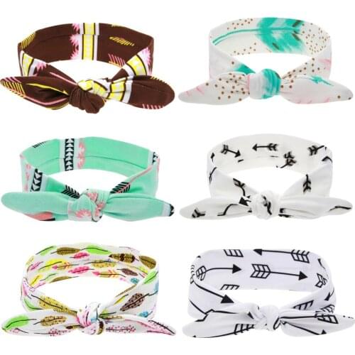 Foddsia Cotton Headband Fashion Bunny Ear Girl Headwear Bow Elastic Knot Headbands DIY Bowknot Headwear Hair Accessories B51