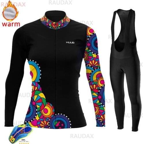 HUUB 2021 Womens Cycling Jersey Winter Thermal Fleece Bicycle Clothing MTB Outdoor Riding Sport Long Sleeve Ropa Ciclismo Mujer