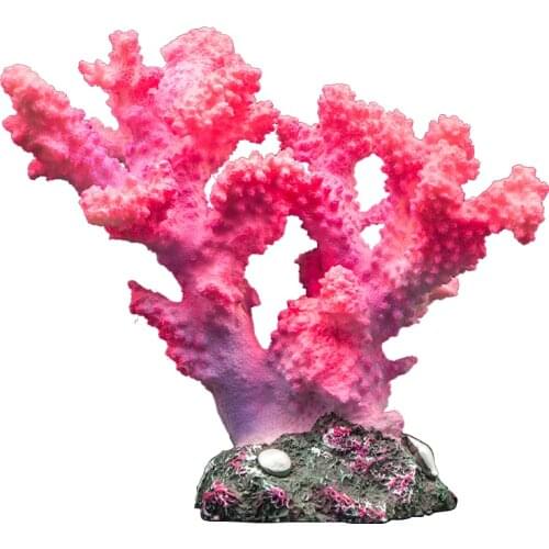 Pink Color Resin Artificial Sea Marine Coral Ornament for Fish Tank Aquarium Decoration