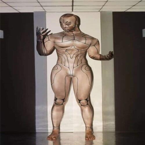 H139 Jumpsuit Singer Pole Dancer Elastic Stretched Catwalk Costume Tight Cosplay Stage Show Prom Performance Uniform Disco Club