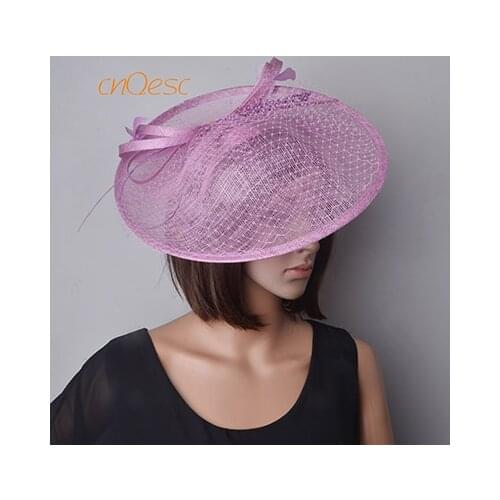 Lilac Purple BIG Sinamay Saucer Fascinator Formal Dress Hat for Races,Wedding,pParty