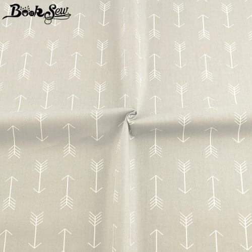 Booksew Gray Twill Sewing Material 100% Cotton Fabric Printed Arrow Type Patchwork Scrapbooking DIY Tissus Tela Algodon
