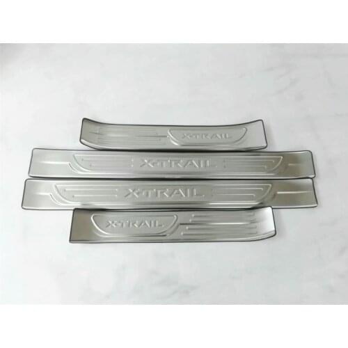 For Nissan X-Trail T32 2017 2018 External Door Sill Cover Scuff Plate Welcome Pedal Trim Stainless Steel Car Styling Accessories
