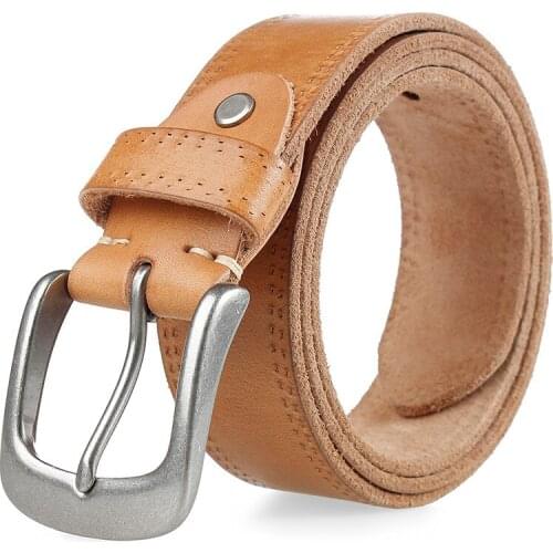 532 New Fashion High qualitymale Top layer cowhide belt alloy pin buckle belt leather belt Men and Women Belt