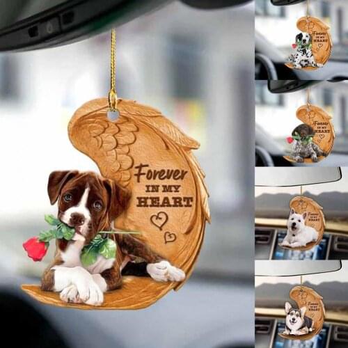 New Car Hanging Pendant Decorative Cute Acrylic Creative Dog Shape Hanging Widget Key Backpack Pendant Decoration Accessories