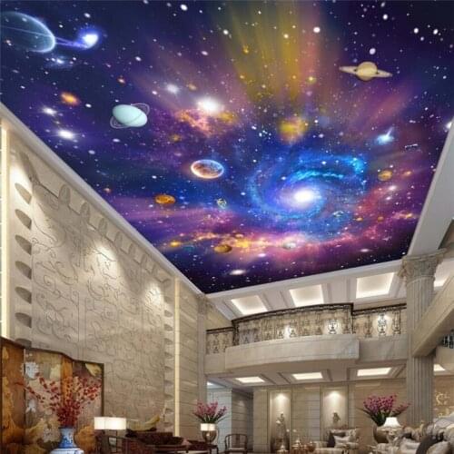 Beibehang Custom wallpaper home decoration murals vast universe Galaxy dream room ceiling ceiling painting 3d wallpaper photo