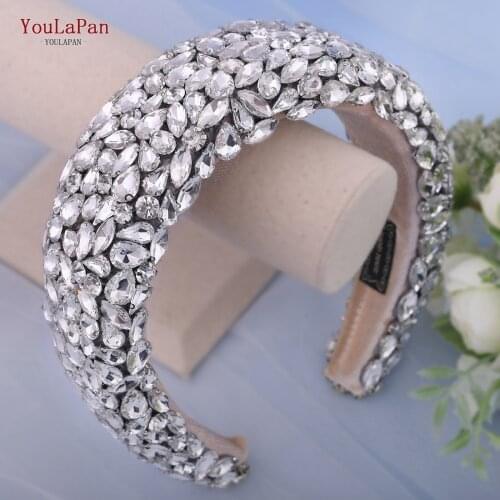 YouLaPan HP364 Handmade Rhinestones Hair Hoop Wedding Hairbands for Women Tiara Diamond Headwear Wedding Jewelry Accessories