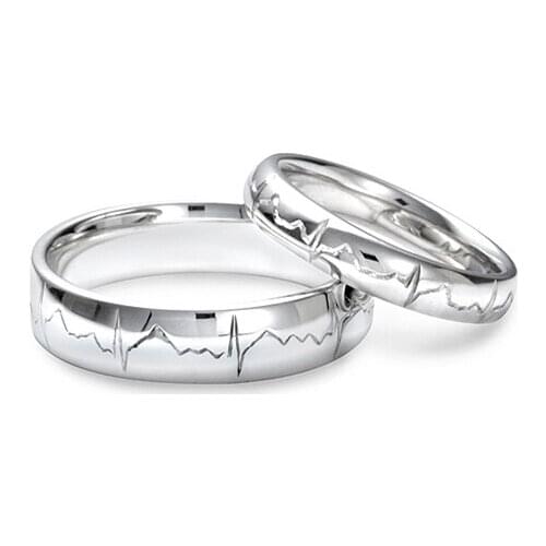 Heartbeat HAND WORK DOUBLE WEDDING RING