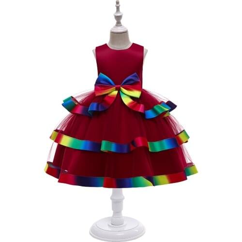 Flower Girl Dresses Red Real Picture Party Pageant Communion Dress Little Girls Kids/Children Dress for Wedding