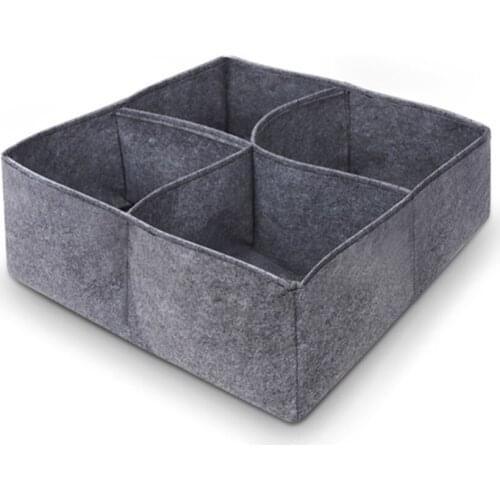 Raised Garden Planter Felt Fabric Bed 4 Divided Grids Durable Planting Grow Bags For Onion Flower Vegetable Plants