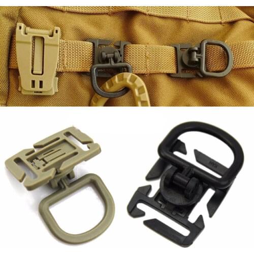 Rotation D camp hike bushcraft webbing strap hang military moutain clamp tactical backpack attach tool ring clip molle