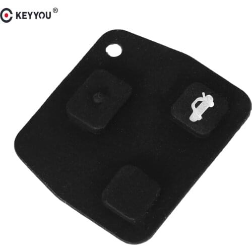 KEYYOU 50X 3 Buttons Remote Car Key Pad For Toyota Avensis Corolla for Lexus Rav4 Black Silicon Rubber Button Pad