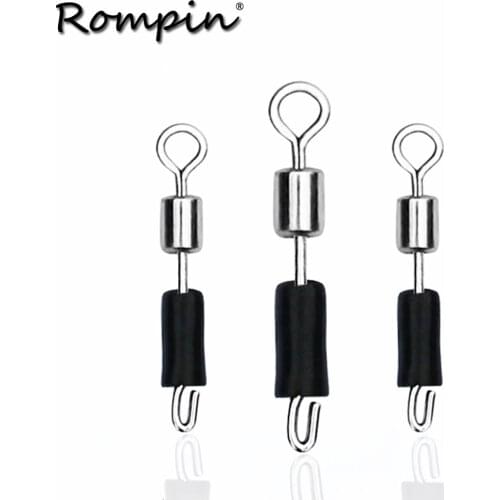 Rompin 30pcs Ball Bearing Swivel Solid Rings Fishing Connector Hooks Quick Fast Link