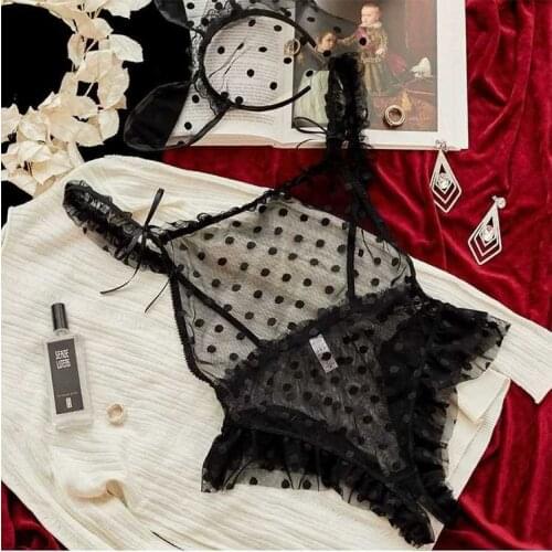 Sexy Pajamas Bodysuit Women High Quality Lace Sexy Jumpsuit Lace Hollow Deep V Bodysuit Transparent Leotard