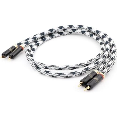 Pair ST-48B Hi-end OCC Silver Plated RCA Interconnect Cable Audiophile RCA Adapter WBT 0120 Audio Cable