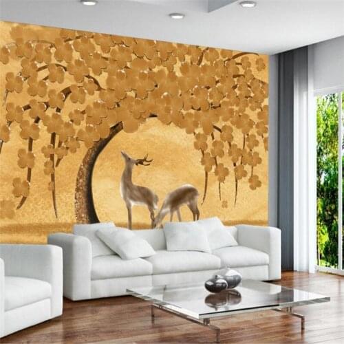 Modern custom 3d photo wallpaper large europe oil painting living room bedroom background mural elk abstract landscape paper