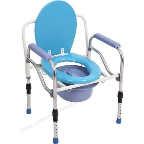 Toilet Chair For Elderly Shower Chair Toilet Foot Stool Walkers Portable Chair With Armrests height adjustable