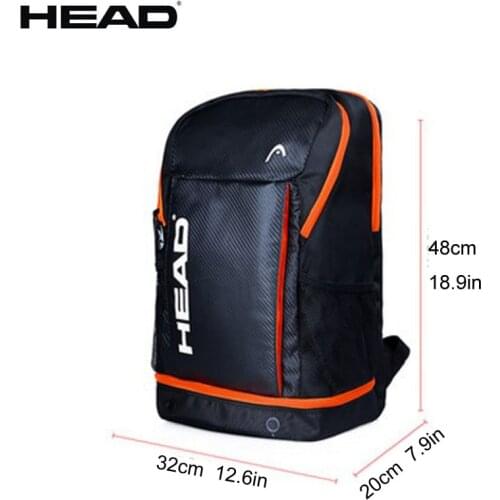 Genuine HEAD Tennis Backpack 1-2 Tenis Racket Bag Polyester Portable Adult HEAD Tennis Padel Raquete Storage Bag Shoes Warehouse