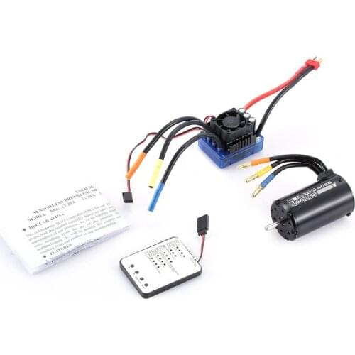 Surpass Hobby 4068 2050KV 4 Poles Sensorless Brushless Motor 120A ESC With LED Programming Card Combo Set For 1/8 RC Car Truck