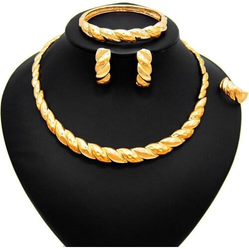 Yulaili Wedding Women Bridal Jewelry Sets Wholesale Necklace Fashion Alloy Hot Trendy Jewelry Earring Bracelet Necklace Set