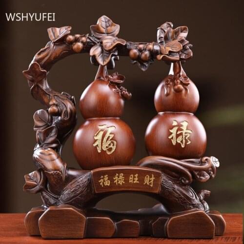 Traditional Resin Gourd Model Feng Shui Ornaments Opening Lucky Fortune Gift Office Desktop Decore Home Decoration Accessories